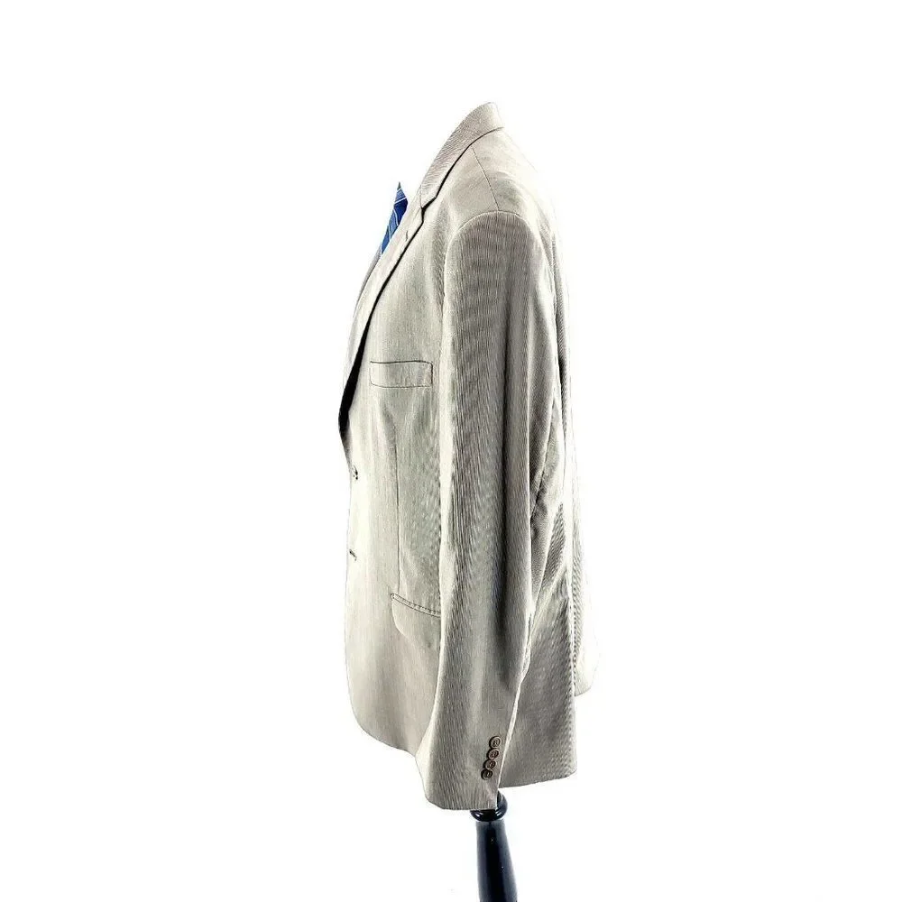 Pronto Uomo Signature Zigone Super 100s Wool 2 Button Blazer Tan‎ Striped 44L